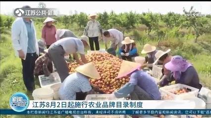 江蘇施行農業品牌目錄制度 以質量抽檢與產品效益為核心，助力食用農產品初加工發展